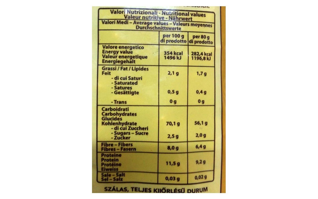 Colavita Fusilli Whole Wheat Pasta   Pack  500 grams